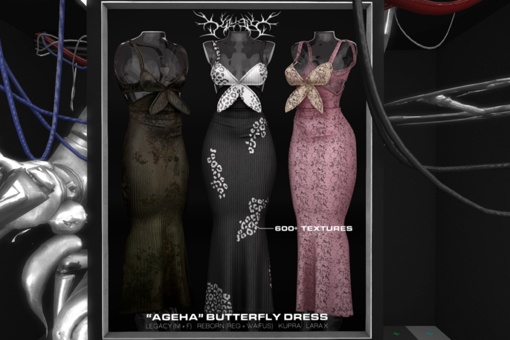 Ageha Butterfly Dress - Inithium/Legacy F+M/MaitreyaX/Reborn/+mods, L$269 each/L$1399 FP