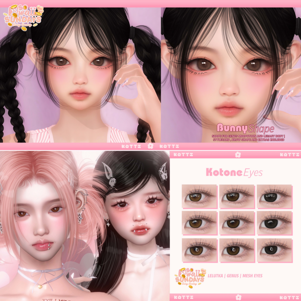 Bunny Shape - Genus MorphToon/Legacy | Kotone Eyes - EvoX/Genus/Mesh	&lt;a href=&quot;https://maps.secondlife.com/secondlife/Dream Lake/140/116/25&quot;&gt;Teleport&lt;/a&gt;