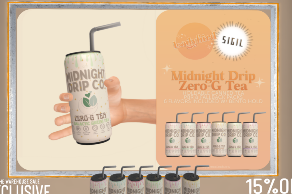 Midnight Drop Zero G Tea, L$250 each