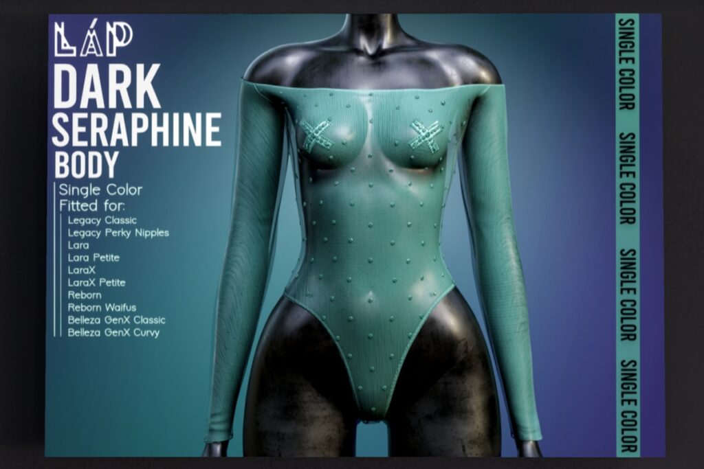 Dark Seraphine Bodysuit - GenX/Legacy/Maitreya/Reborn/+mods, L$299 each/L$999 FP