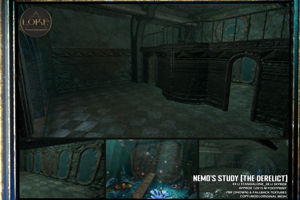 Nemo&#039;s Study [The Derelict], L$450 | Nemo&#039;s Study Fatpack, L$750