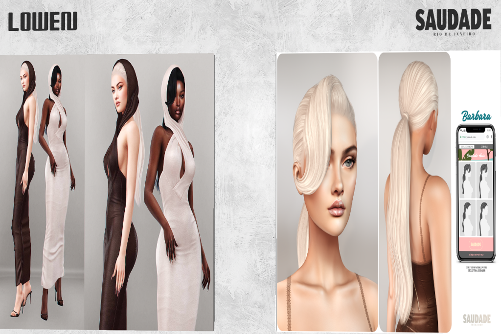 Barbara Dress - No Fits Listed, L$299 each | Barbara Hair - Lelutka, L$450