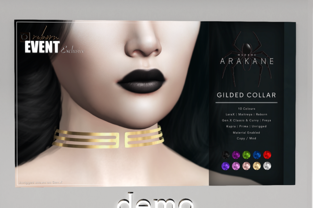Gilded Collar - Freya/GenX/Inithium/Legacy/Maitreya/Prima/Reborn/+mods, L$125