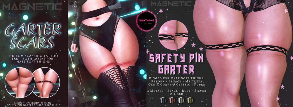 Garter Scares Tattoo - BOM | Safety Pin Garter - Maze for Inithium/GenX/Legacy/Maitreya/Reborn