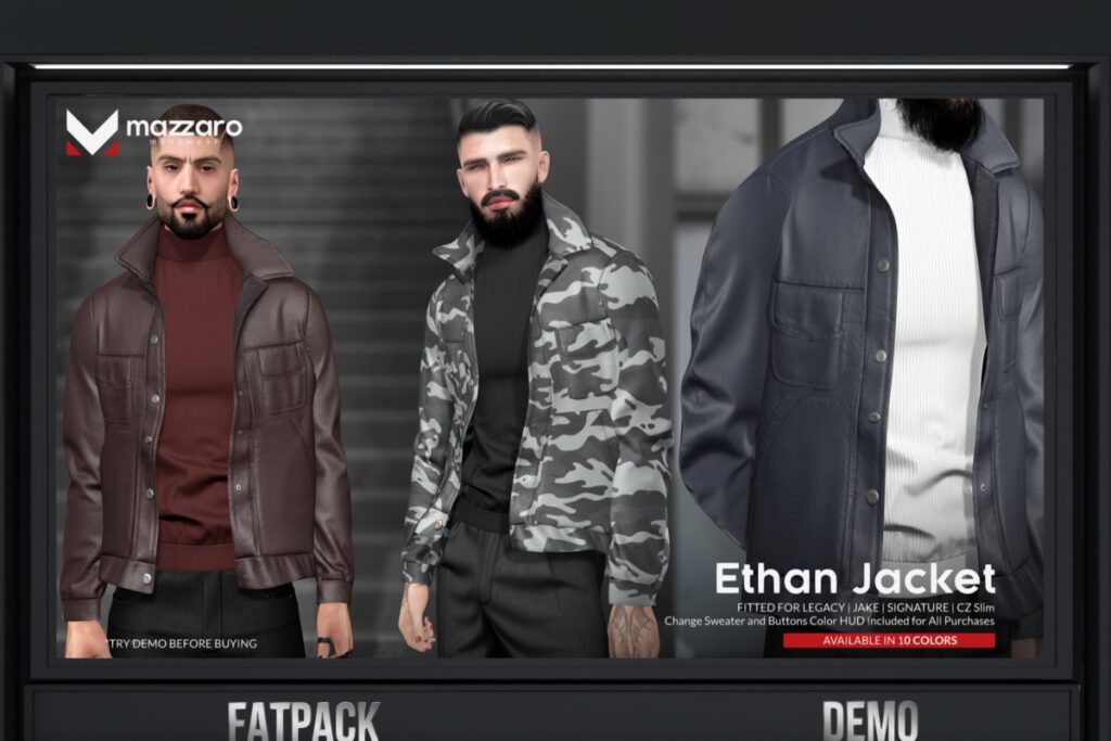 Ethan Jacket - CZ Slim/Gianni/Jake/Legacy, L$230 each/L$899 FP