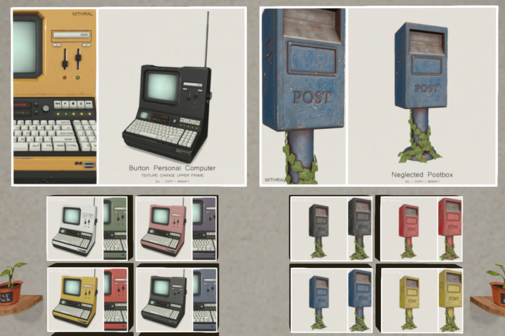 Burton Personal Computer | Neglected Postbox	&lt;a href=&quot;http://maps.secondlife.com/secondlife/Mithral/144/110/22&quot; target=&quot;_blank&quot;&gt;Teleport&lt;/a&gt;