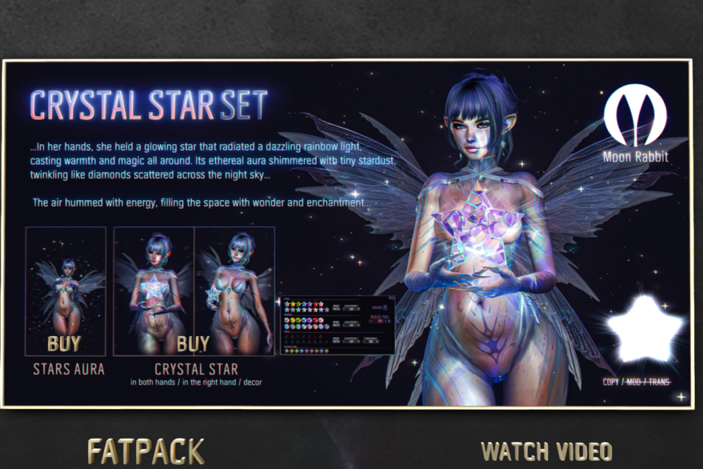 Crystal Star Set, L$250-L$350 each/L$480 FP