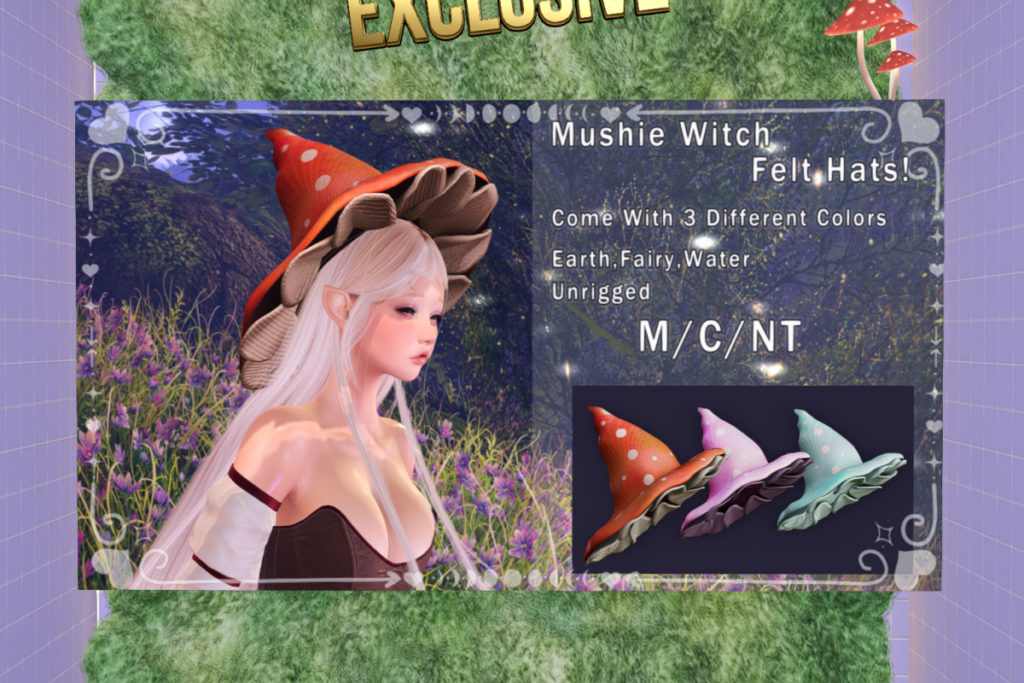Mushie witch Felt Hats, L$199