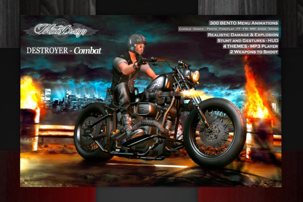 Destroyer Combat Driveable Motorcycle, L$1500