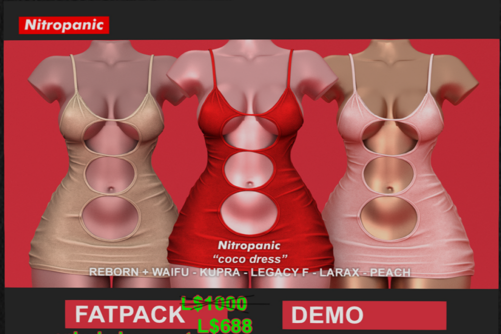 Coco Dress - Inithium/Legacy/MaitreyaX/Peach/Reborn/+mods, L$249 each/L$688 FP