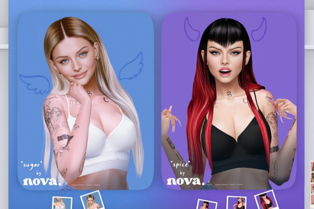 Sugar Hairstyle &amp; Spice Hairstyle - EvoX/Inithium/Legacy/Reborn/+mods, L$100-L$350 each/L$1000 each FP