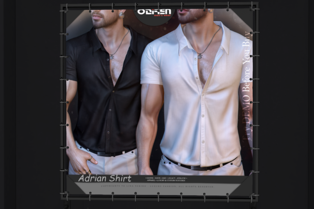Adrian Shirt - Davis/Gianni/Jake/Legacy/+mods, L$260 each