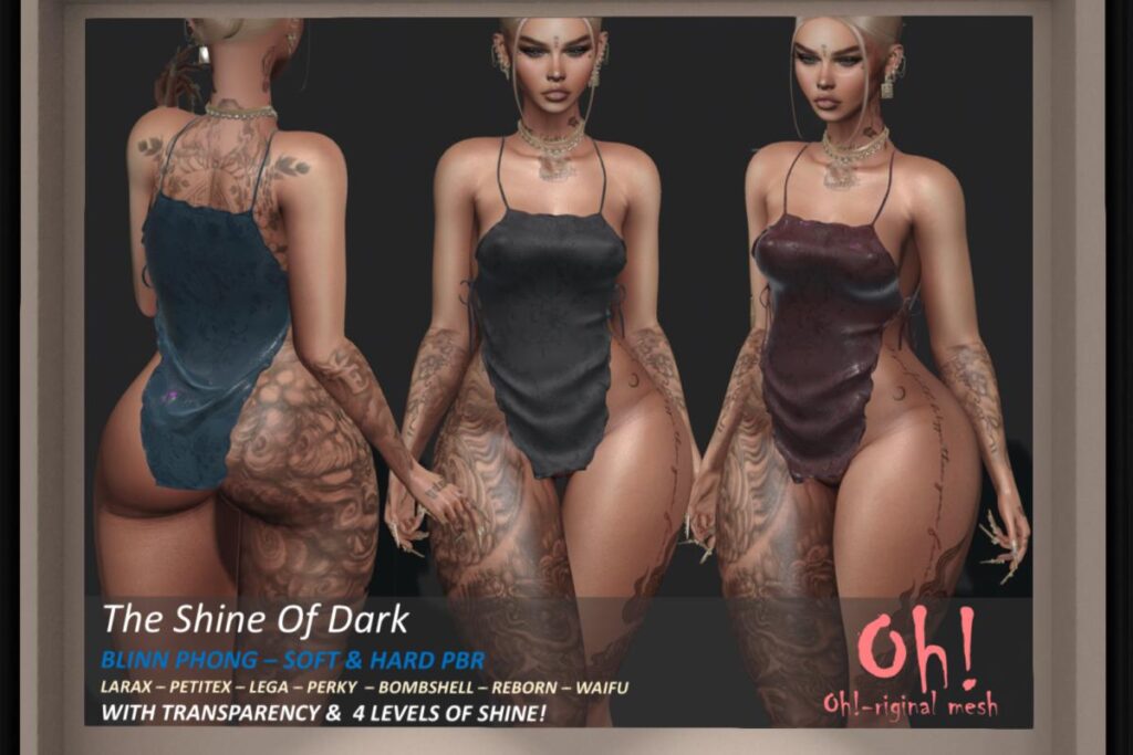 The Shine Of Dark Dress - Legacy/MaitreyaX/Reborn/+mods, L$699 each/L$1999 FP