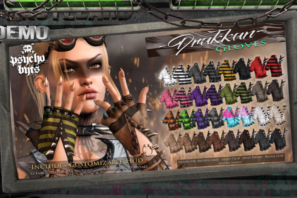 Drakkan Gloves - GenX/Legacy F+M/MaitreyaX/Reborn, L$450