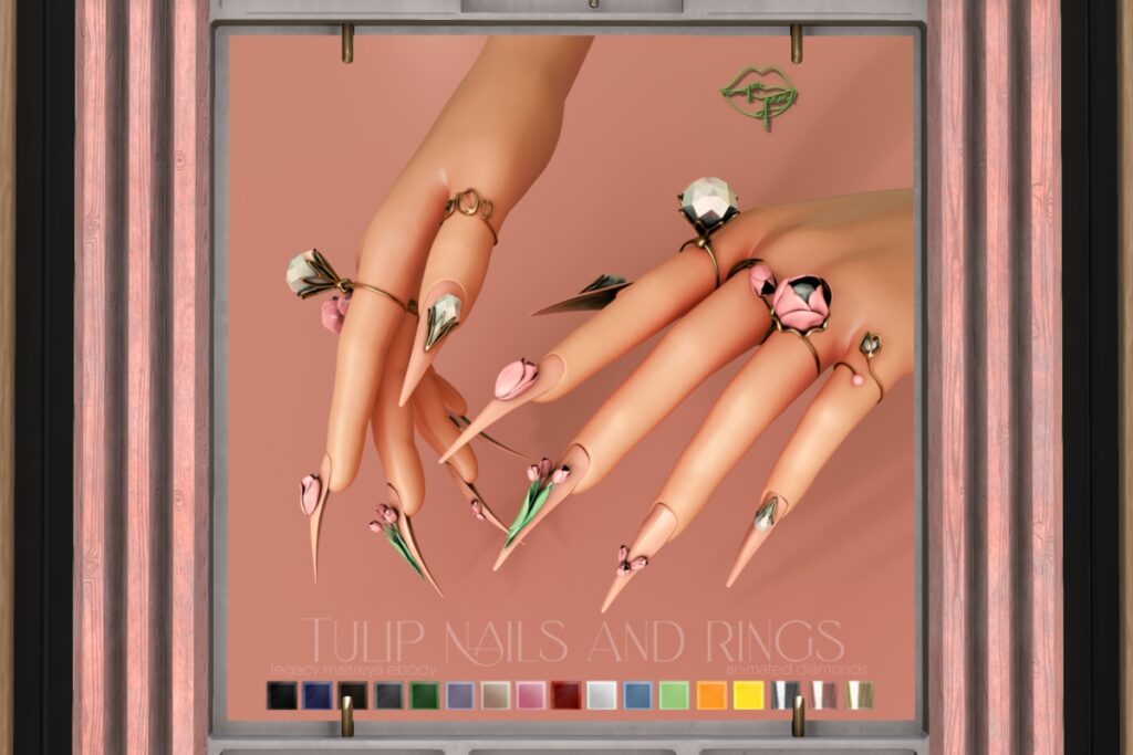Tulip Nails &amp; Rings - Legacy/Maitreya/Reborn, L$399