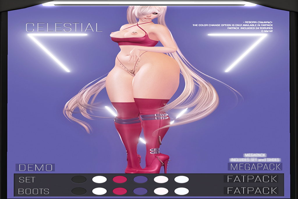 Celestial Outfit - Reborn/+mods, L$250-L$375 each/L$1600-L$1900 FP each/L$2800 MP