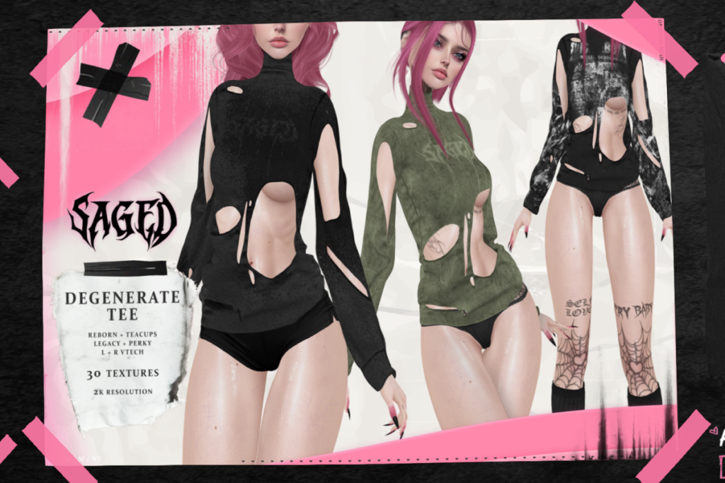 Degenerate Tee - Legacy/Reborn/+mods, L$400