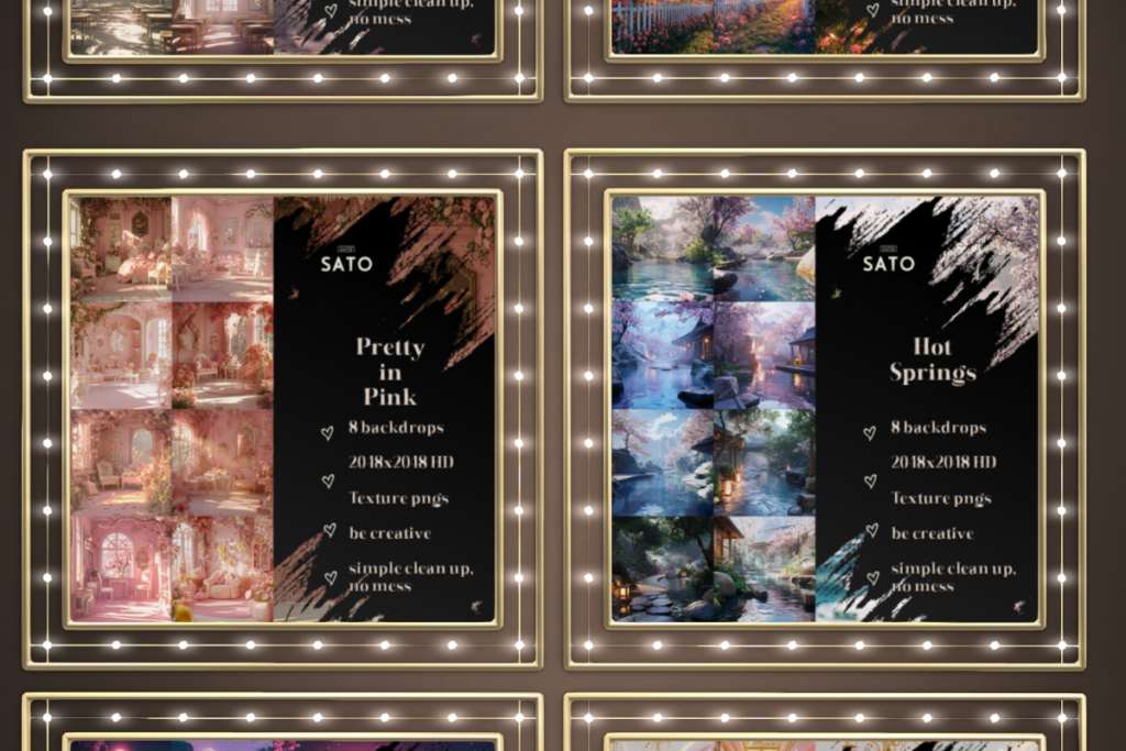 Pretty in Pink &amp; Hot Springs Backdrops, L$180 each