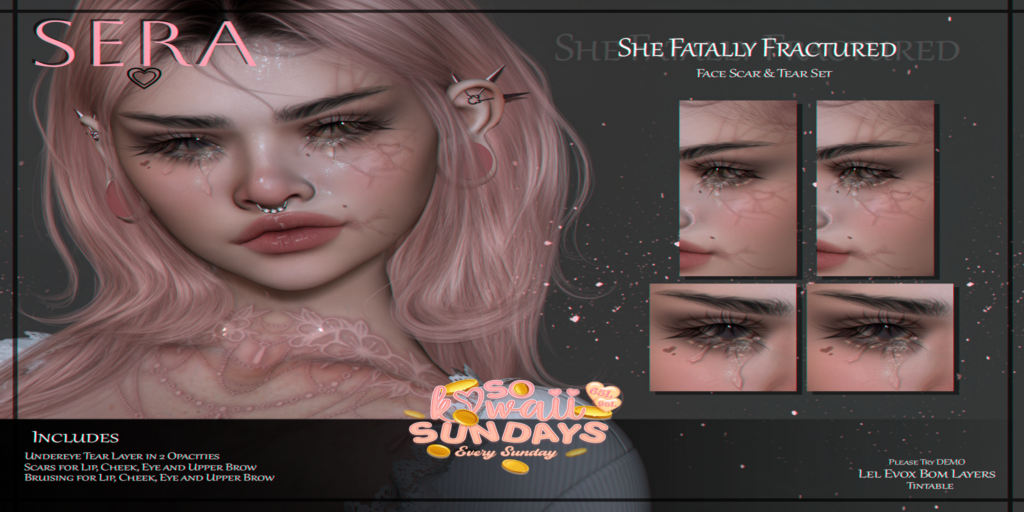 She Fatally Fractured Tattoo - EvoX	&lt;a href=&quot;http://maps.secondlife.com/secondlife/Yazzz/192/224/3002&quot;&gt;Teleport&lt;/a&gt;