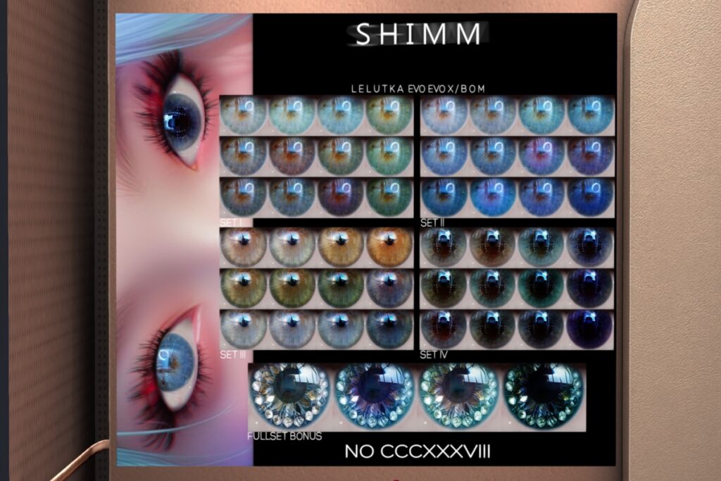 No CCCXXXVIII Eyes - BOM/Evo/EvoX, L$288 each/L$1000 FP