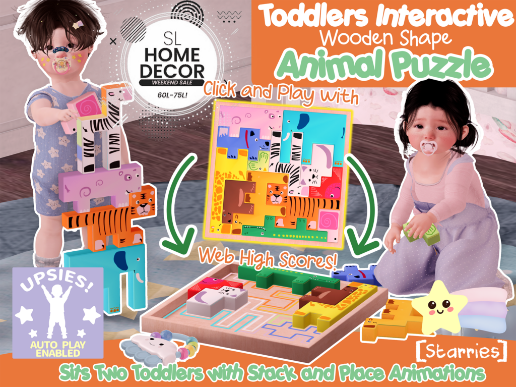 Toddlers Interactive Wooden Shape Animal Puzzle