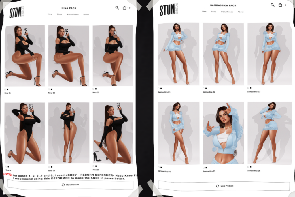 Nina Poses, L$43 each/L$200 FP | Sambastica Poses, L$43 each/L$200 FP