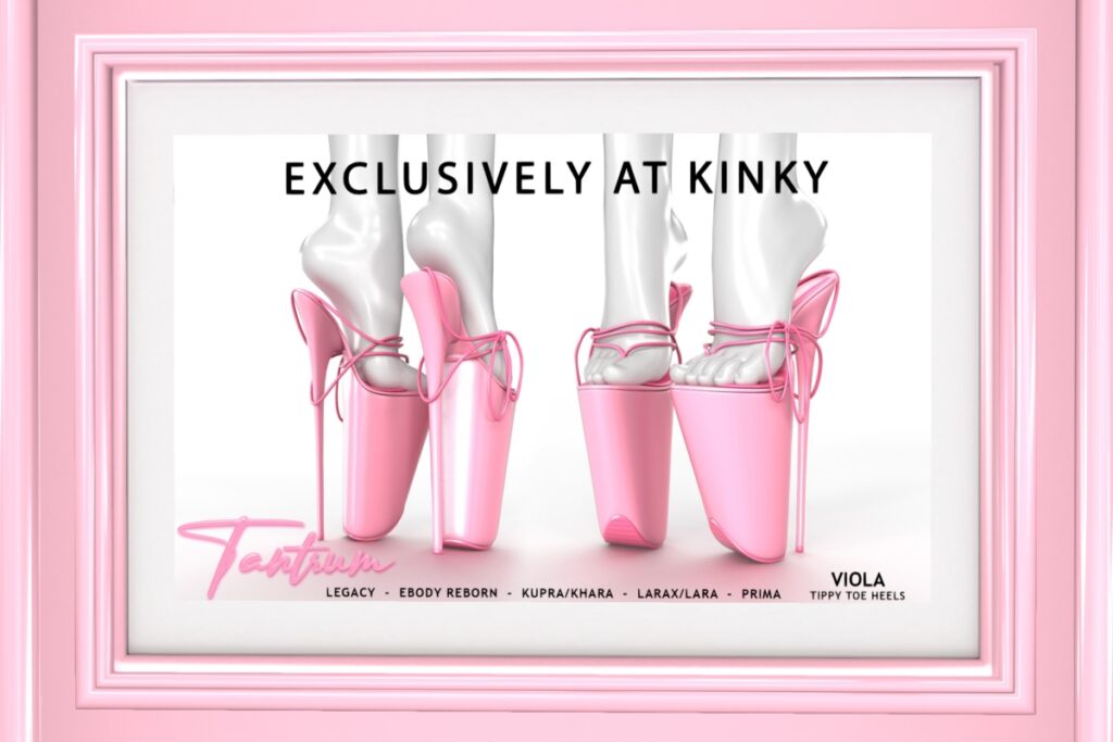 Viola Tippy Toe Heels - Inithium/Legacy/Maitreya/Prima/Reborn/+mods, L$325 each/L$200 Color Tint HUD/L$699 FP