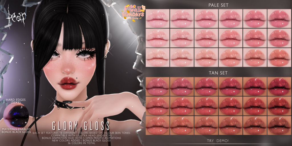 Glory Gloss Lipstick - Evo/EvoX	&lt;a href=&quot;http://maps.secondlife.com/secondlife/Hashira/150/190/3&quot;&gt;Teleport&lt;/a&gt;