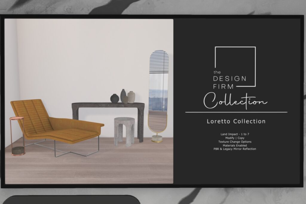 Loretto Collection Decor Set, L$150-L$375 each/L$1025 FP