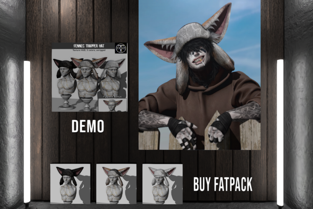 Fennec Trapper Hat, L$399 each/L$899 FP