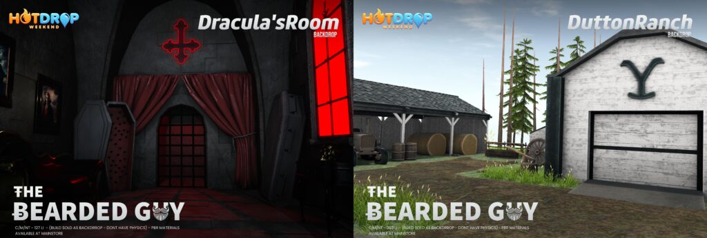 Draculas Room &amp; Dutton Ranch Backdrops