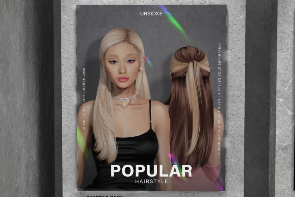 Popular Hairstyle, L$399 Starter Pack/L$199 Upgrade Pack/L$589 FP