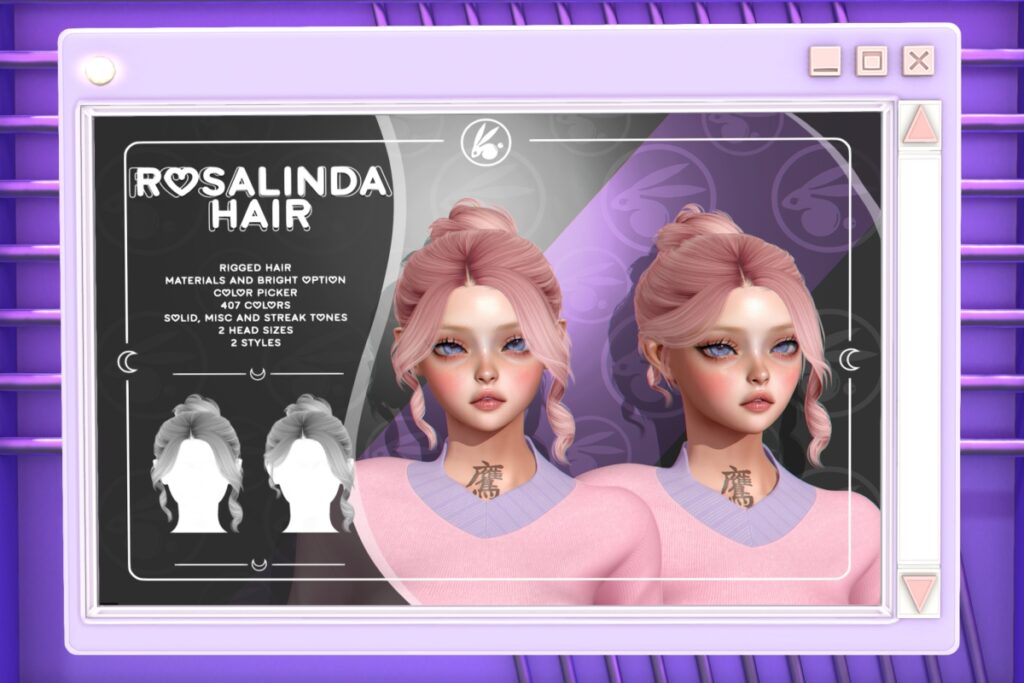 Rosalinda Hairstyle, L$350 each/L$600 FP