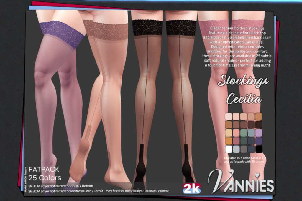 Stockings Cecilia - BOM, L$199 each/L$599 FP