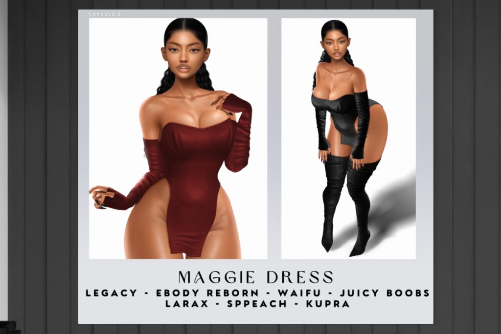Maggie Dress - Inithium/Legacy/MaitreyaX/Peach/Reborn/+mods, L$215 each/L$1125 FP