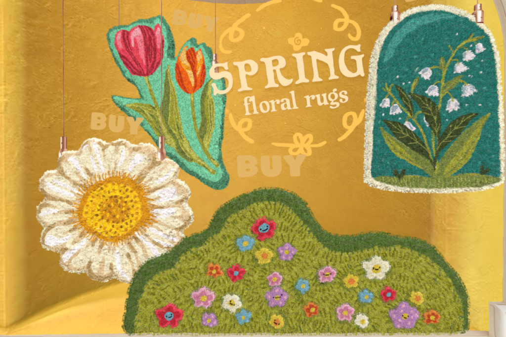 Spring Floral Rugs, L$110-L$130 each