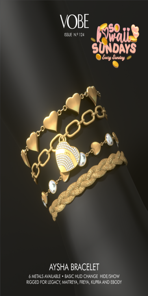 Aysha Bracelet - Freya/Inithium/Legacy/Maitreya/Reborn	&lt;a href=&quot;http://maps.secondlife.com/secondlife/VOBE/71/75/123&quot;&gt;Teleport&lt;/a&gt;