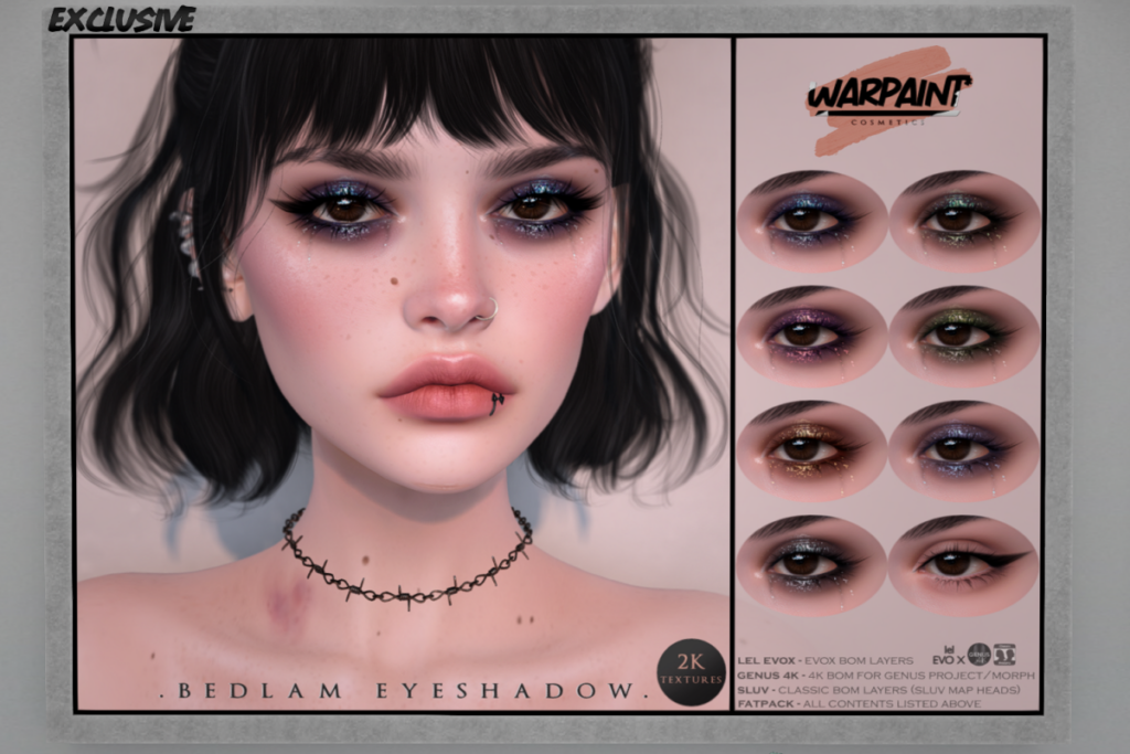 Bedlam Eyeshadow - EvoX/Genus/SLUV, L$240 each/L$520 FP