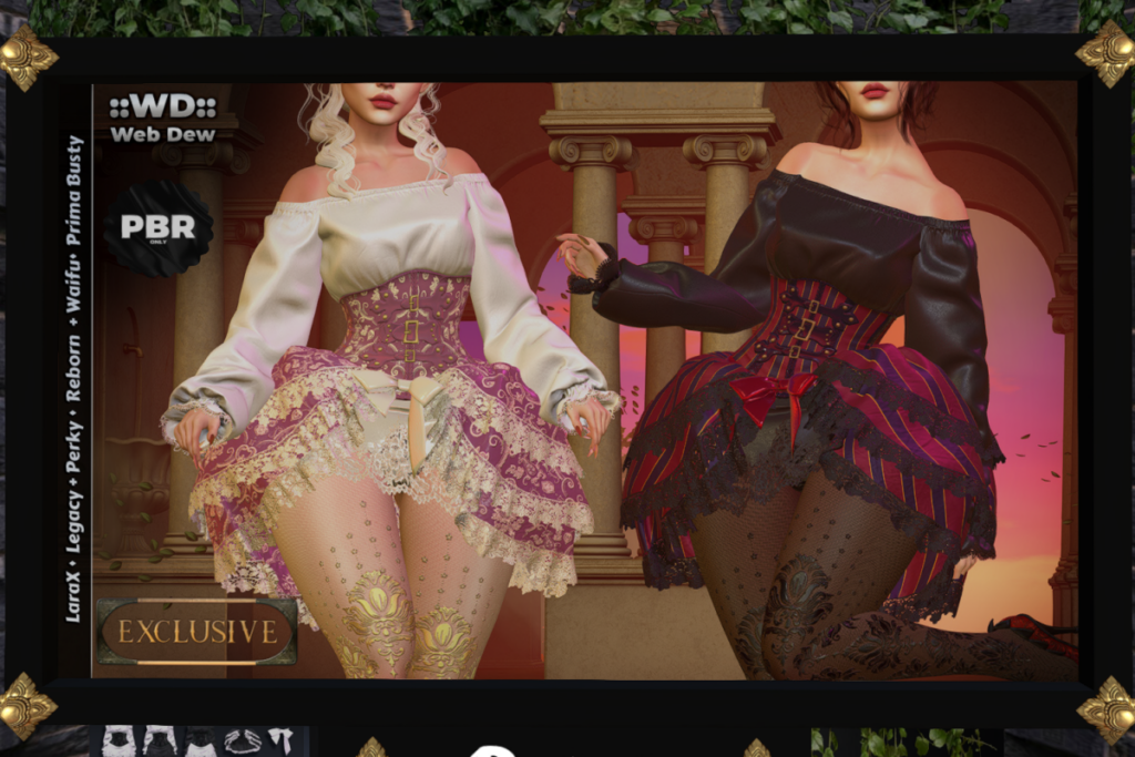 Charlotte Top and Overskirt - Legacy/MaitreyaX/Prima Busty/Reborn/+mods, L$300 each/L$500-L$800 each FP/L$2200 MP