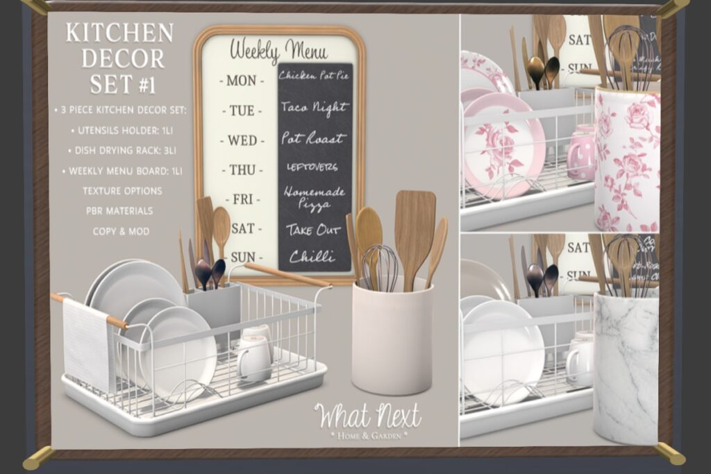 Kitchen Decor Set 1, L$150-L$175 each/L$375 FP