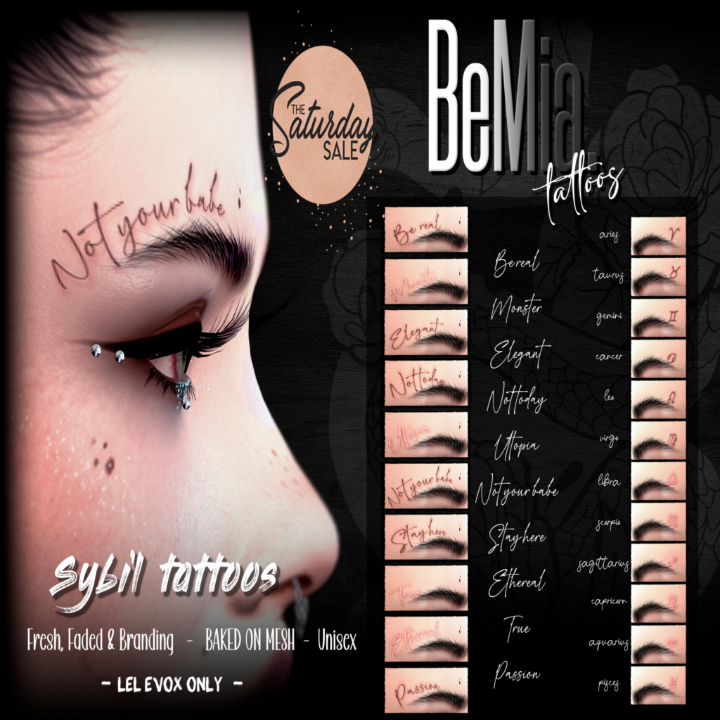Sybil Tattoo - BOM	&lt;a href=&quot;http://maps.secondlife.com/secondlife/Lovespell/188/69/701&quot; target=&quot;_blank&quot;&gt;Teleport&lt;/a&gt;