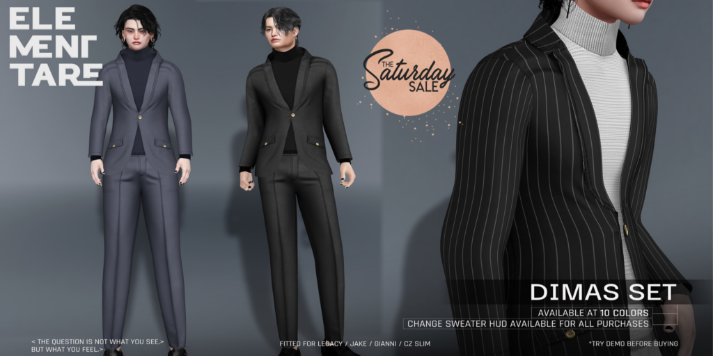 Dimas Set - CzSlim/Gianni/Jake/Legacy	&lt;a href=&quot;http://maps.secondlife.com/secondlife/Heartbreak/116/99/100&quot; target=&quot;_blank&quot;&gt;Teleport&lt;/a&gt;