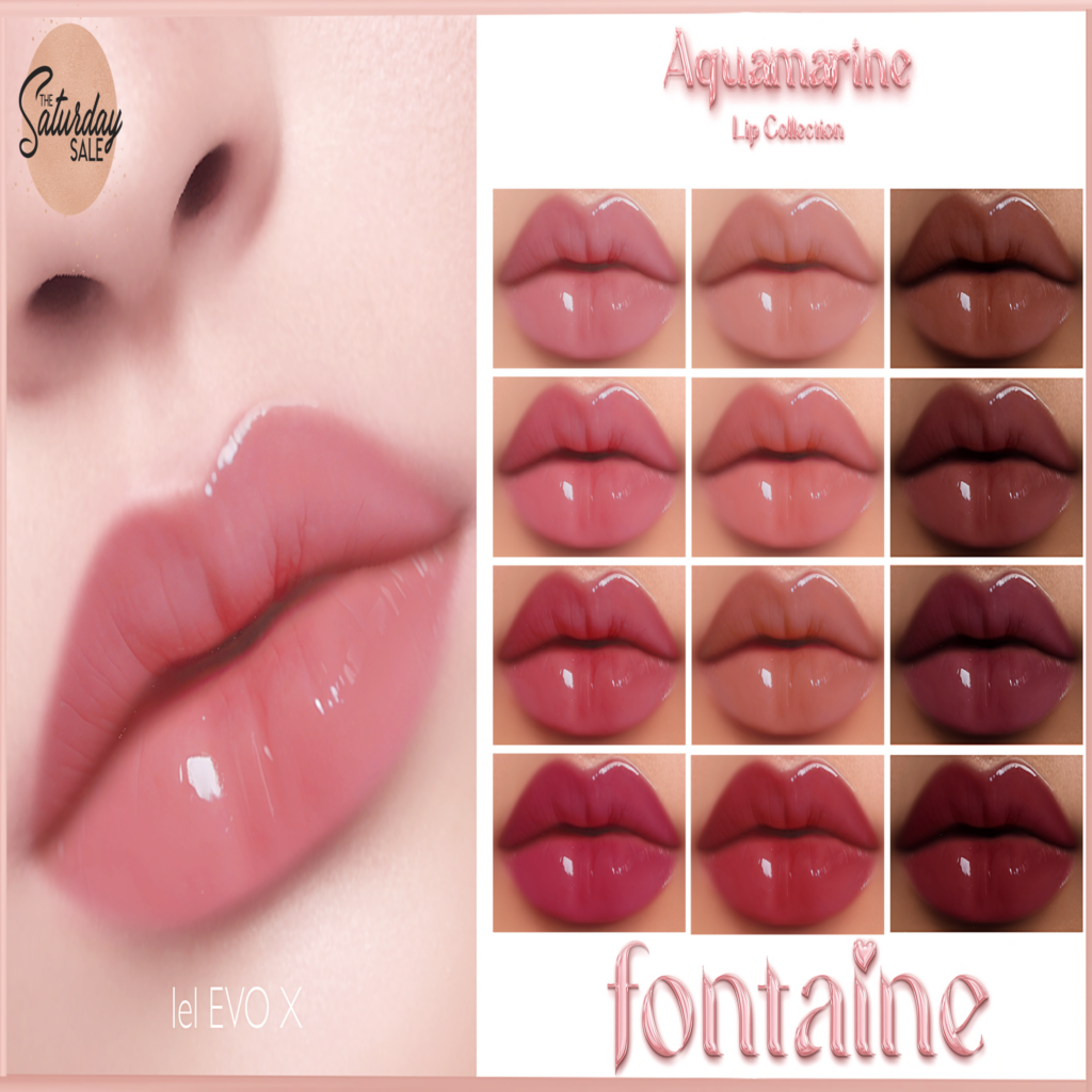 Aquamarine Lip Collection - EvoX	&lt;a href=&quot;https://maps.secondlife.com/secondlife/VELOUR/66/140/83&quot; target=&quot;_blank&quot;&gt;Teleport&lt;/a&gt;
