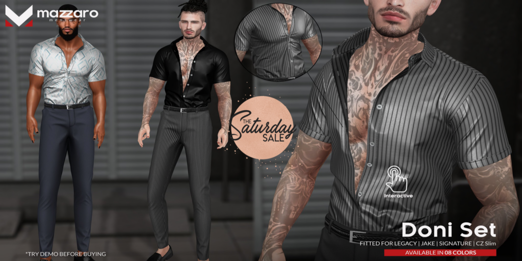 Doni Set - CzSlim/Gianni/Jake/Legacy	&lt;a href=&quot;http://maps.secondlife.com/secondlife/Heartbreak/131/129/166&quot; target=&quot;_blank&quot;&gt;Teleport&lt;/a&gt;