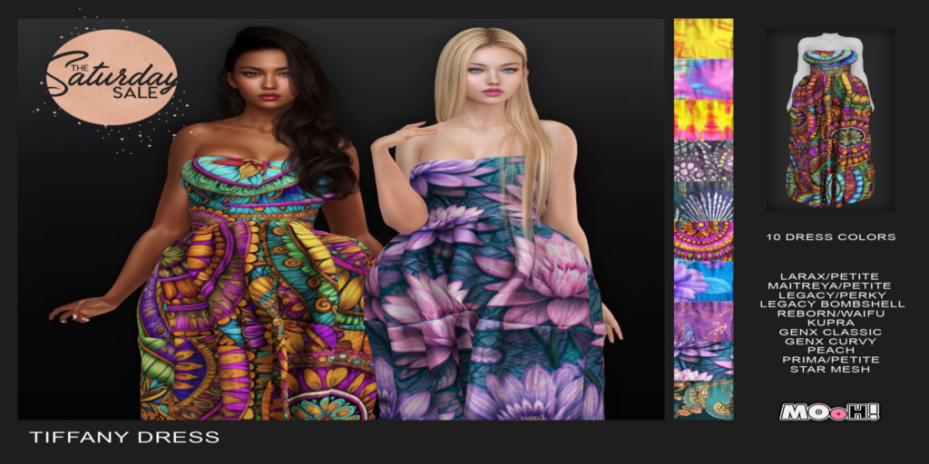 Tiffany Dress - No fits listed	&lt;a href=&quot;http://maps.secondlife.com/secondlife/Chillium/177/79/1702&quot;target=&quot;_blank&quot;&gt;Teleport&lt;/a&gt;