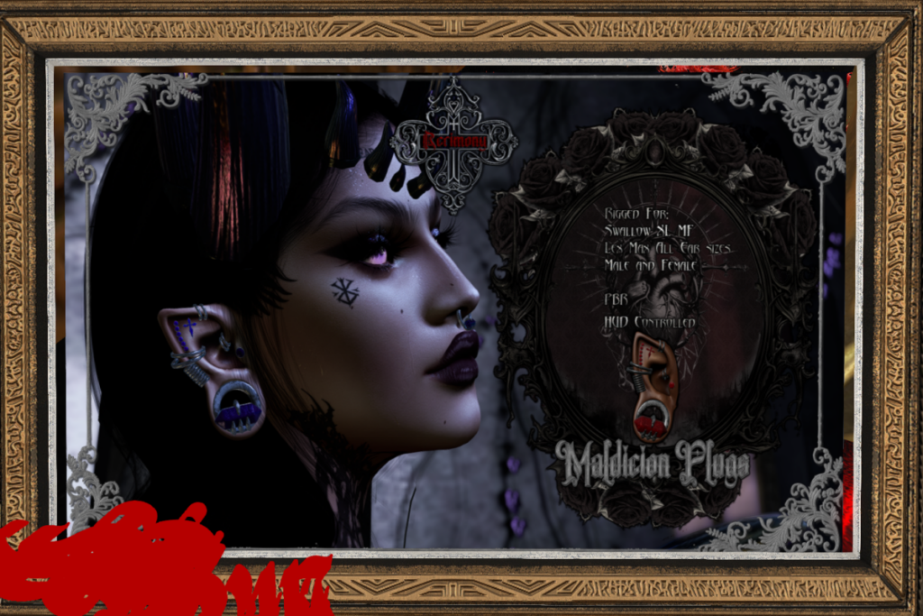 Maldicion Plugs - Lex Max F+M Ears/Swallow Gauged XL F+M Ears, L$450