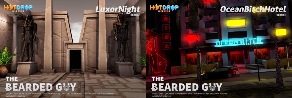 Luxor Night &amp; Ocean Bitch Hotel Backdrops