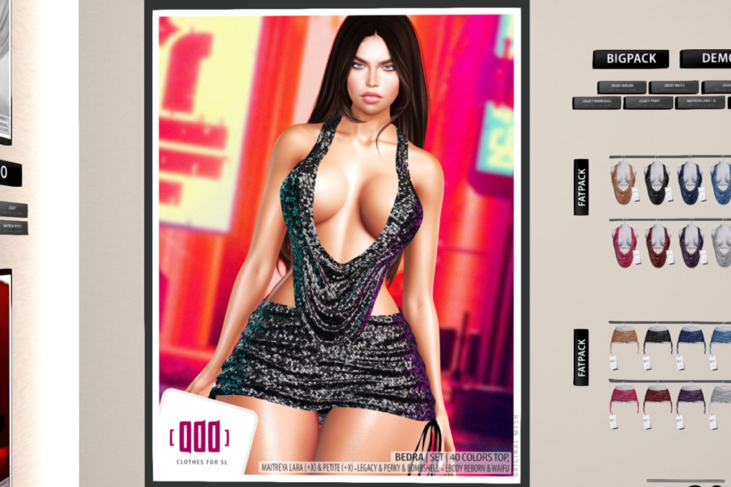 Bedra Top and Skirt - Legacy/MaitreyaX/Reborn/+mods, L$290 each/L$790-L$1200 each FP/L$2100 MP