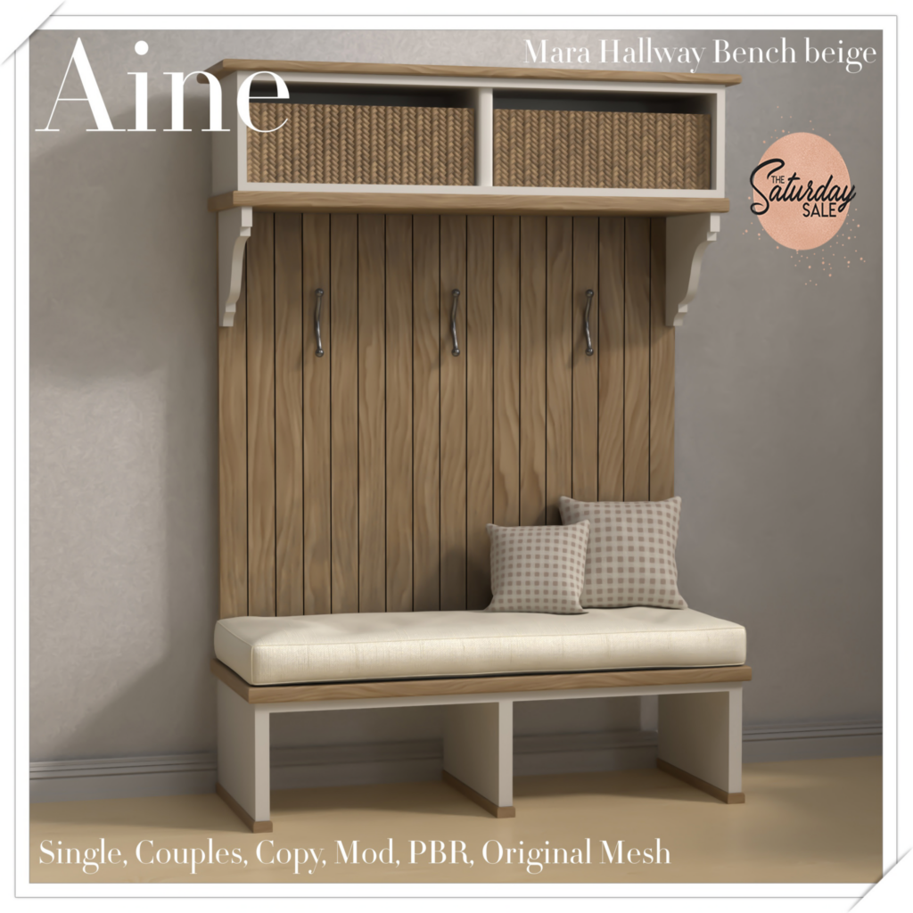 Mara Hallway Bench	&lt;a href=&quot;http://maps.secondlife.com/secondlife/Spirit%20Hills/128/228/22&quot;&gt;Teleport&lt;/a&gt;