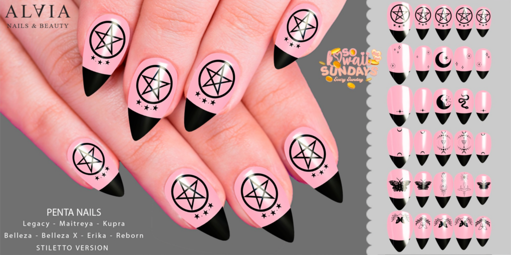 Penta Mesh Nails - BellezaOG/Erika/GenX/Inithium/Legacy/Maitreya/Reborn	&lt;a href=&quot;http://maps.secondlife.com/secondlife/Mellor/96/199/27&quot;&gt;Teleport&lt;/a&gt;